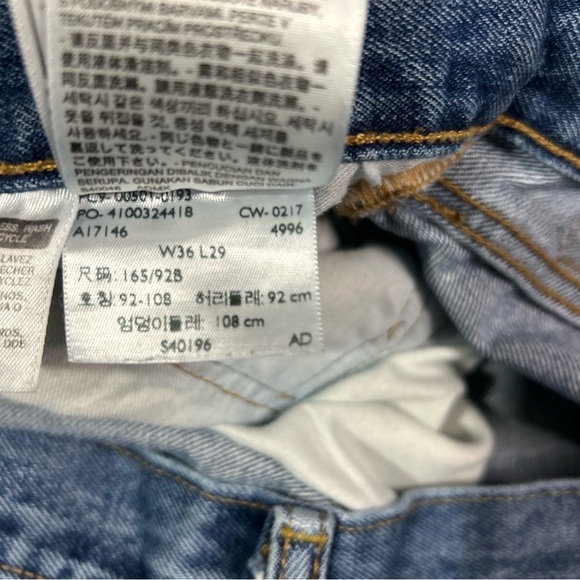 Levi’s 501 Blue Jeans Men’s 36/29 Cotton Button Fly Red Tab Straight Athleisure - Picture 11 of 16